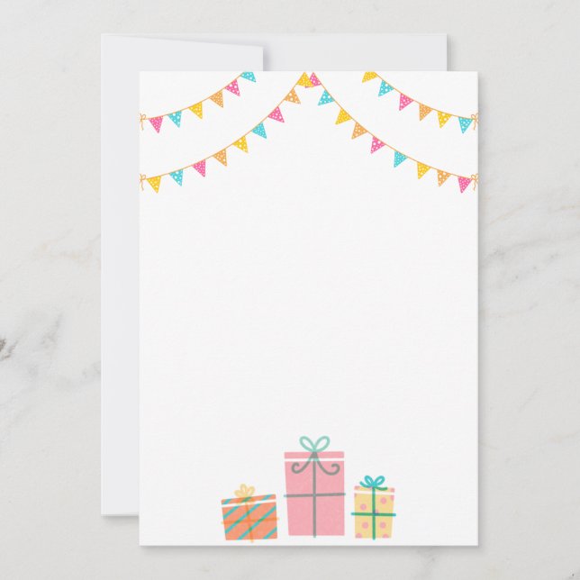 Cartes d'invitation pour annonce de fête d'anniver (Devant)