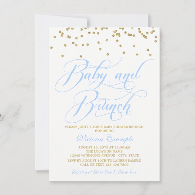 Cartes d'invitation pour Baby Brunch pour garçon (Devant)