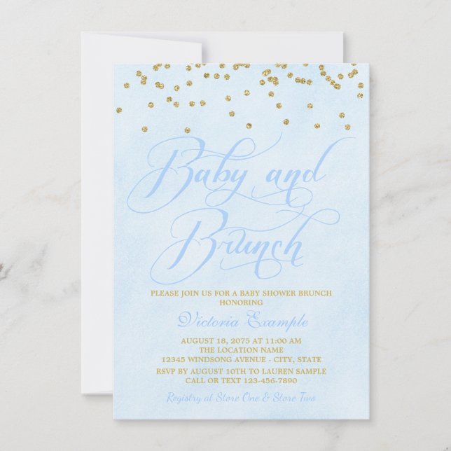 Cartes d'invitation pour Baby Brunch pour garçon (Devant)