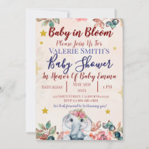 Cartes d'invitation pour Baby In Bloom Baby Shower