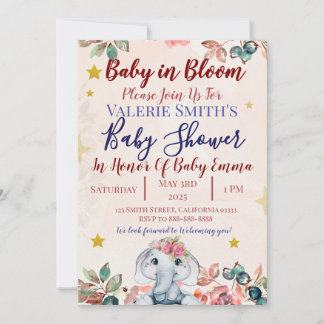 Cartes d'invitation pour Baby In Bloom Baby Shower