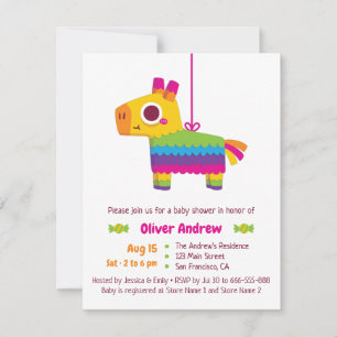 Cartes d'invitation pour Baby Shower avec friandis