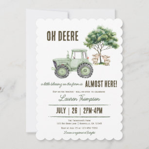 Cartes d'invitation pour Baby Shower avec Tracteur