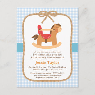 Cartes d'invitation pour Baby Shower avec un cheva