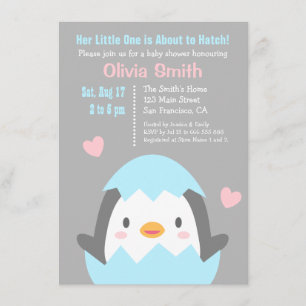 Cartes d'invitation pour Baby Shower avec un migno