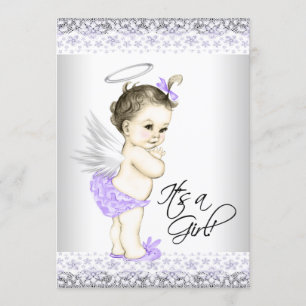 Cartes d'invitation pour Baby Shower Bébé Ange Vio