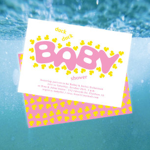 Cartes d'invitation pour Baby Shower Canards en Ca