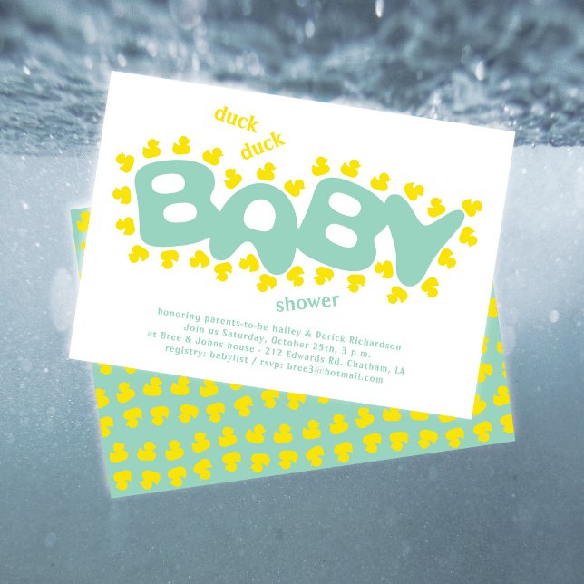 Cartes d'invitation pour Baby Shower Canards en Ca (Créateur téléchargé)