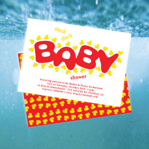 Cartes d'invitation pour Baby Shower Canards en Ca