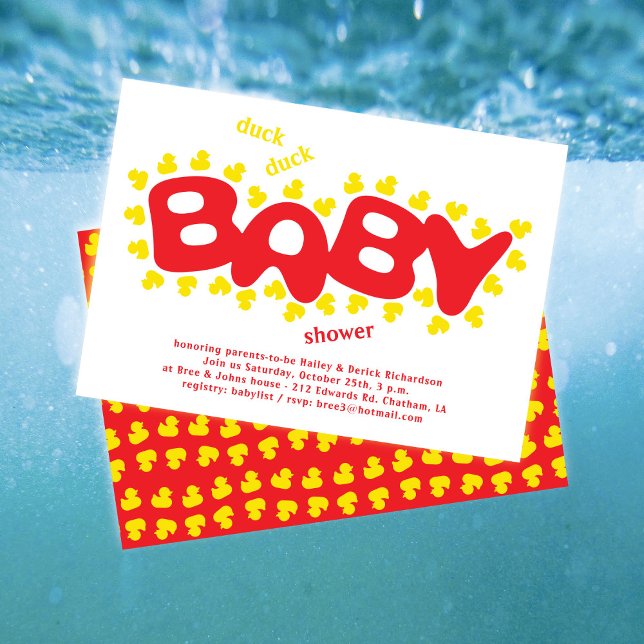 Cartes d'invitation pour Baby Shower Canards en Ca (Créateur téléchargé)