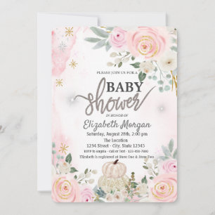 Cartes d'invitation pour Baby Shower Citrouilles B