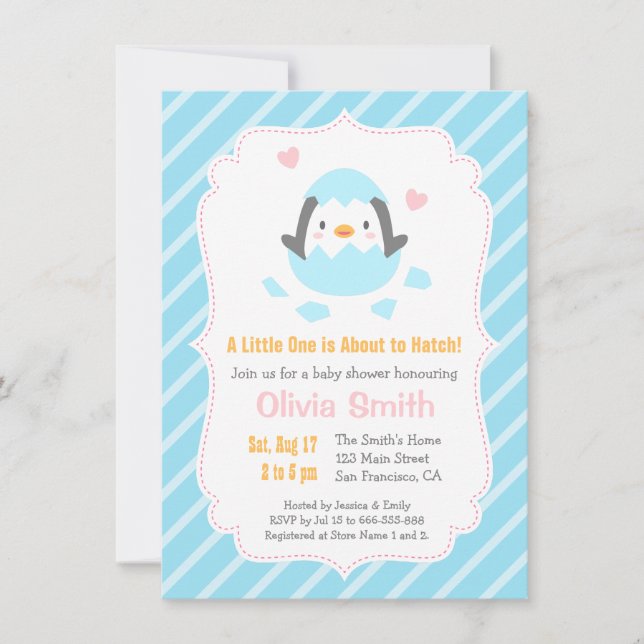 Cartes d'invitation pour Baby Shower de bébé manch (Devant)