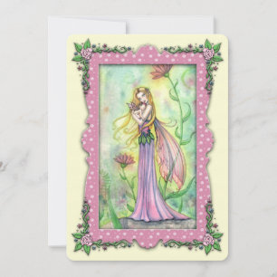 Cartes d'invitation pour baby shower de fée Mère e