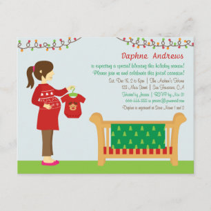 Cartes d'invitation pour Baby Shower de Noël pour 