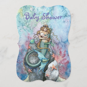 Cartes d'invitation pour Baby Shower de sirène Mèr