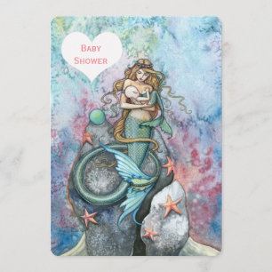 Cartes d'invitation pour Baby Shower de sirène Mèr