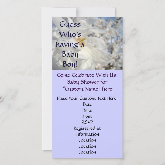 Cartes d'invitation pour Baby Shower Devinez qui a (Devant)