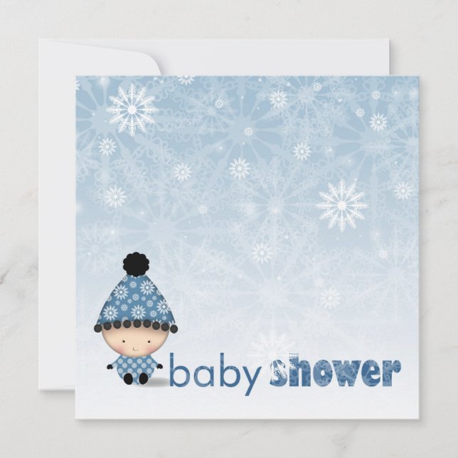 Cartes d'invitation pour Baby Shower d'hiver Floco (Devant)