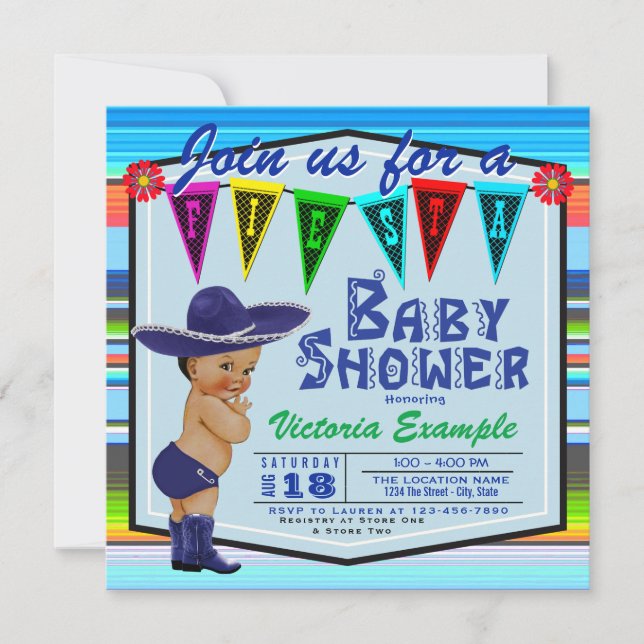 Cartes d'invitation pour Baby Shower Fiesta (Devant)