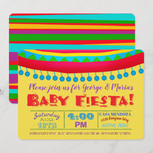Cartes d'invitation pour Baby Shower Fiesta