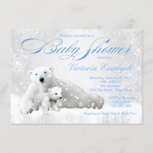 Cartes d'invitation pour Baby Shower Garçon Hiver 