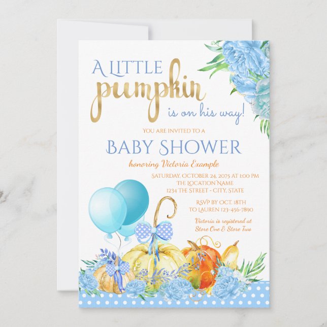 Cartes d'invitation pour Baby Shower Garçon Petit  (Devant)