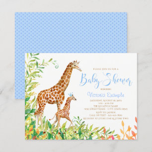 Cartes d'invitation pour Baby Shower Girafeau