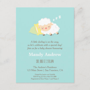 Cartes d'invitation pour Baby Shower Little Lamb B