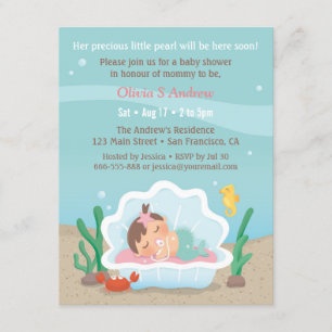 Cartes d'invitation pour Baby Shower Mignonne Sirè