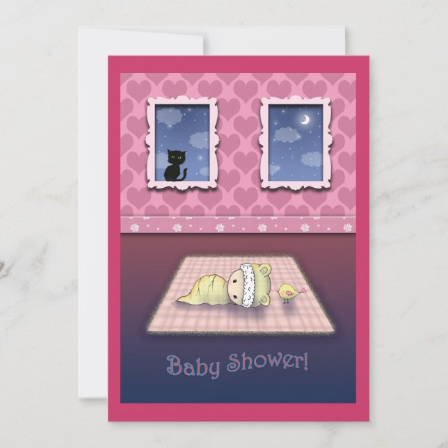 Cartes d'invitation pour Baby Shower mignonnes et  (Devant)