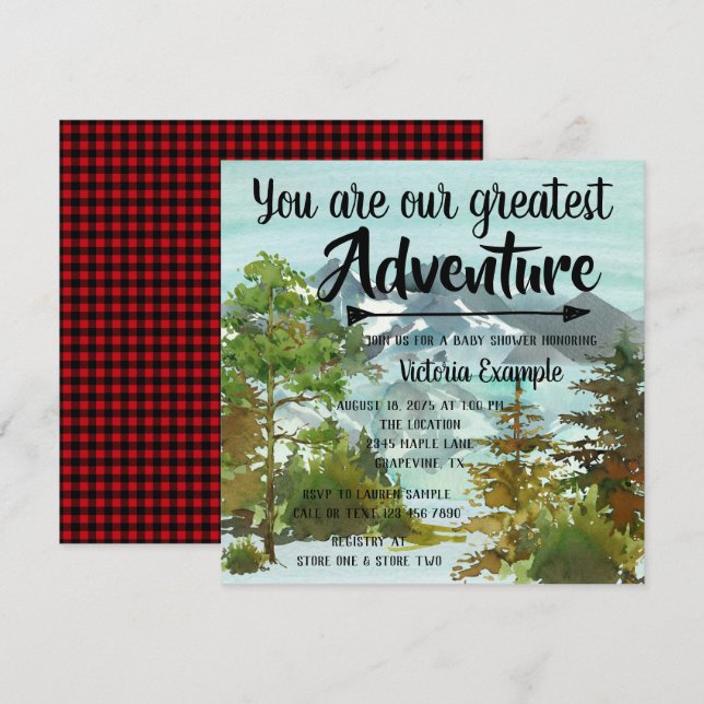 Cartes d'invitation pour Baby Shower : Notre plus  (Devant / Derrière)