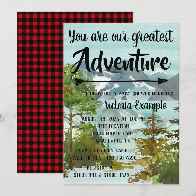 Cartes d'invitation pour Baby Shower : Notre plus  (Devant / Derrière)