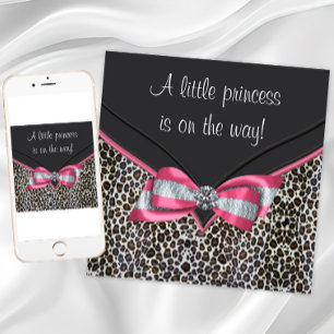 Cartes d'invitation pour Baby Shower Princesse Léo