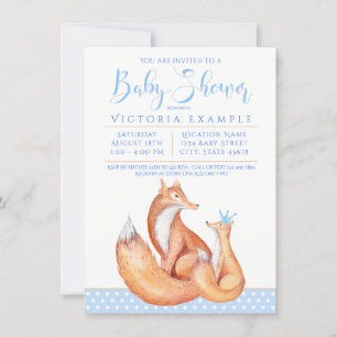 Cartes d'invitation pour Baby Shower Renardeau Gar
