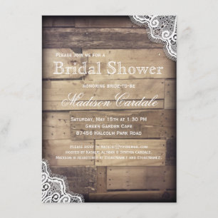 Cartes d'invitation pour Baby Shower Rustique en B