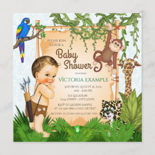 Cartes d'invitation pour Baby Shower Safari Garçon