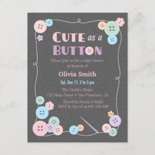 Cartes d'invitation pour Baby Shower Simple Mignon