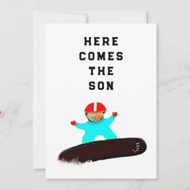 Cartes d'invitation pour Baby Shower Snowboarder (Devant)