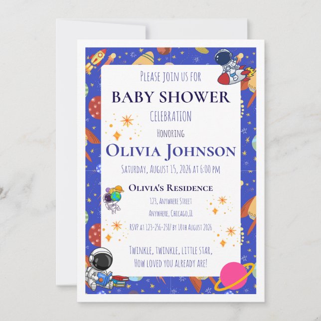 Cartes d'invitation pour Baby Shower sur le thème  (Devant)