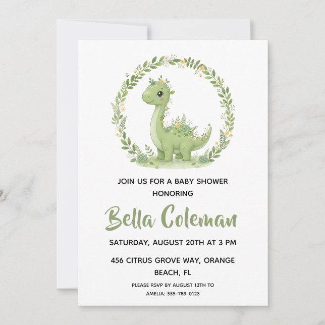Cartes d'invitation pour baby shower sur le thème  (Devant)
