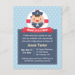 Cartes d'invitation pour Baby Shower sur le thème 