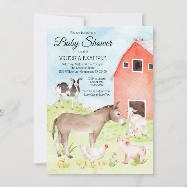 Cartes d'invitation pour Baby Shower sur le thème  (Devant)