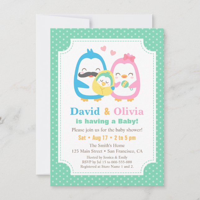 Cartes d'invitation pour Baby Shower sur le thème  (Devant)