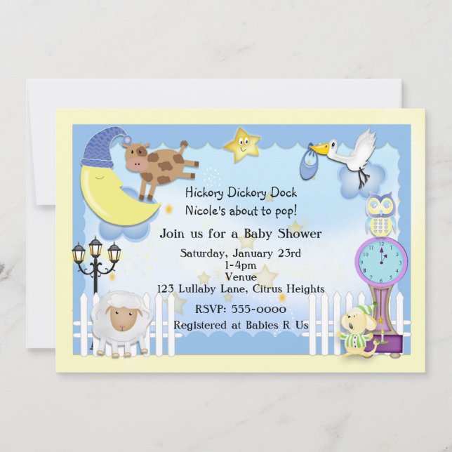 Cartes d'invitation pour Baby Shower sur les compt (Devant)