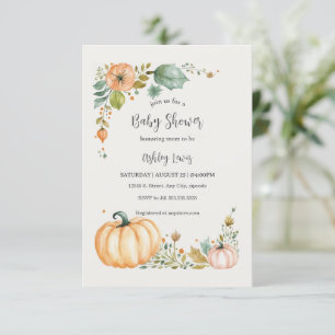 Cartes d'invitation pour Baby shower Thème Citroui