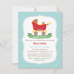 Cartes d'invitation pour Baby Shower Thème Traînea