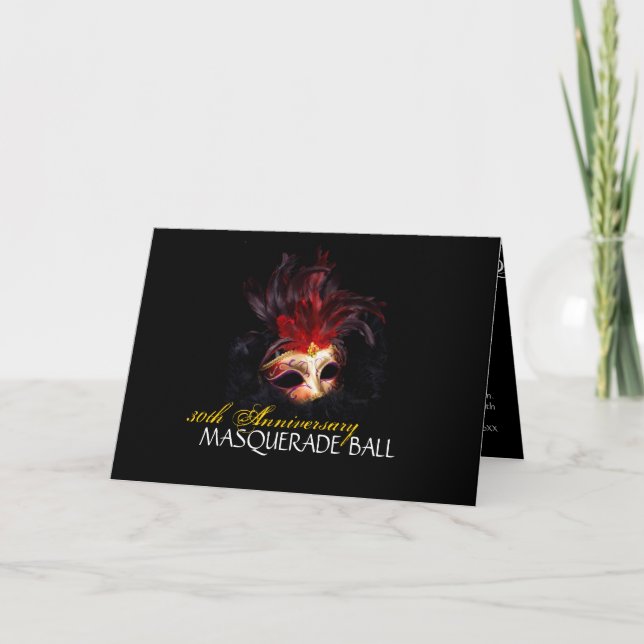 Cartes d'invitation pour Bal Masqué - 5X7 (Devant)