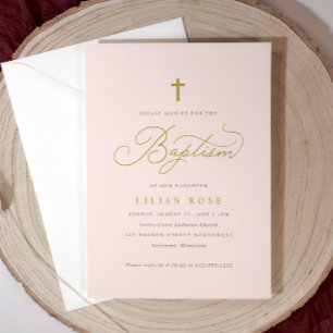 Cartes d'invitation pour baptême avec croix - Fill