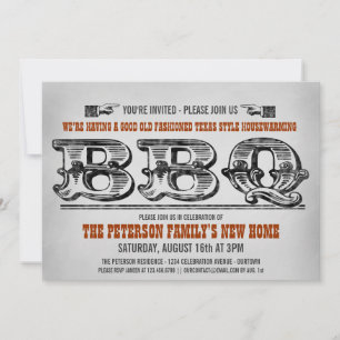 Cartes d'invitation pour barbecue de pendaison de 