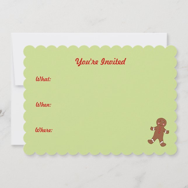 Cartes d'invitation pour biscuits de Noël (Dos)